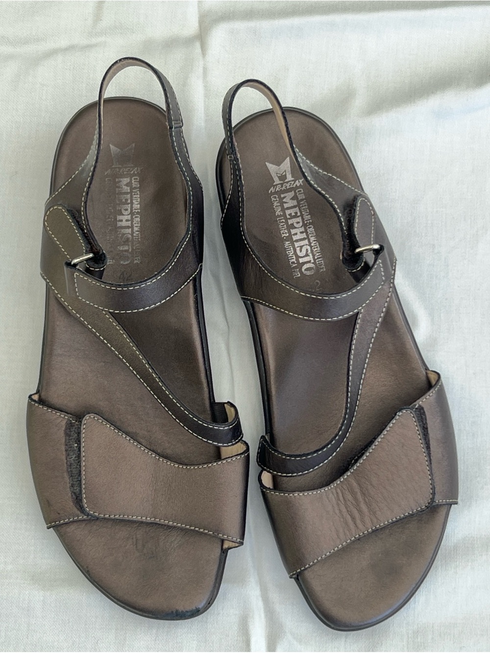 Mephisto Brown Leather Slingback Sandals